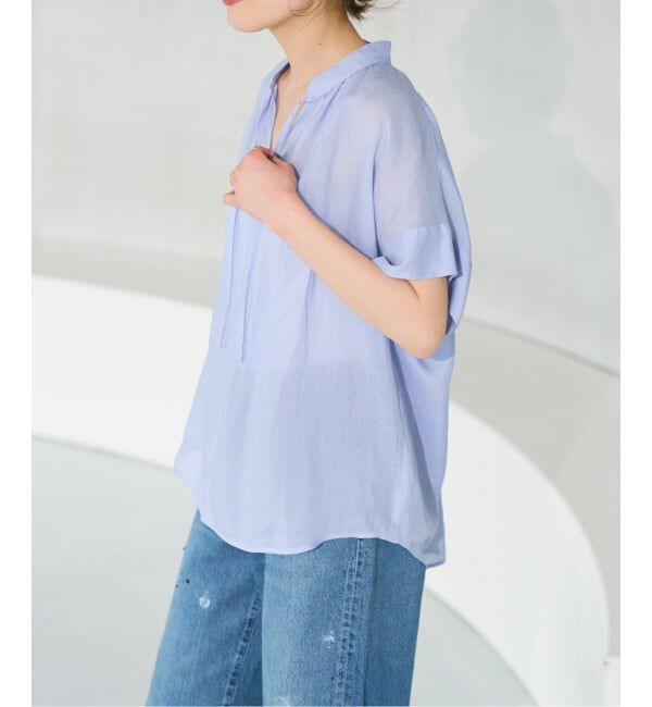 Spick and Span「ラミーミックススキッパーブラウス」|シャツ・ブラウス|