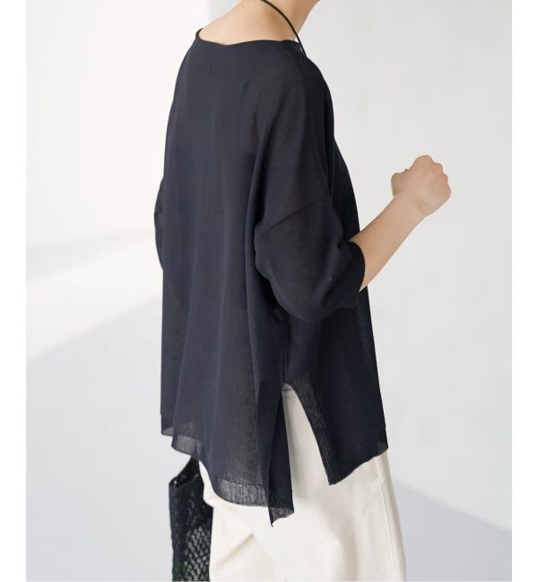 Spick and Span「《接触冷感》ICE FINE 5分袖ボートネックニット」|ニット・セーター|