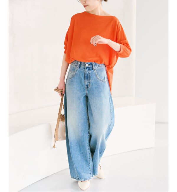 Spick and Span「《接触冷感》ICE FINE 5分袖ボートネックニット」|ニット・セーター|