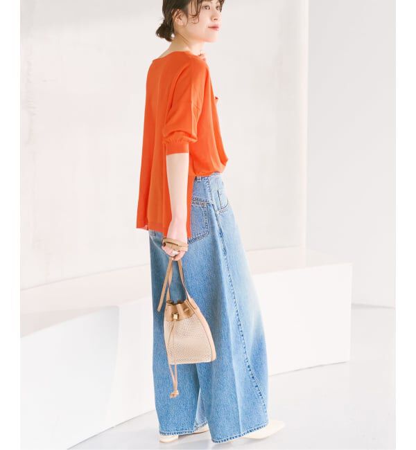 Spick and Span「《接触冷感》ICE FINE 5分袖ボートネックニット」|ニット・セーター|