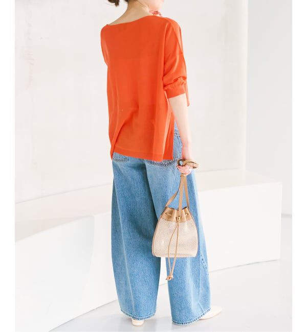 Spick and Span「《接触冷感》ICE FINE 5分袖ボートネックニット」|ニット・セーター|