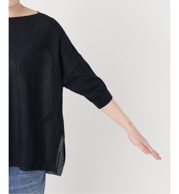 Spick and Span「《接触冷感》ICE FINE 5分袖ボートネックニット」|ニット・セーター|
