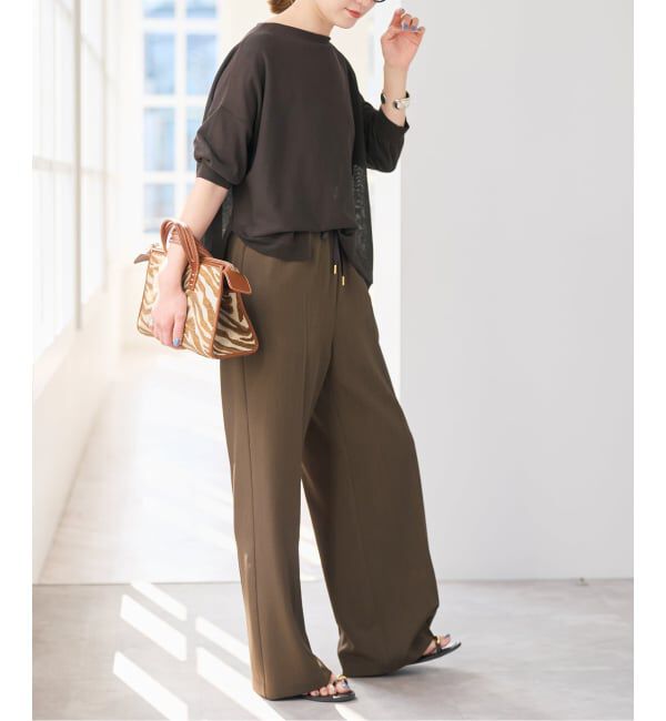 Spick and Span「《接触冷感》ICE FINE 5分袖ボートネックニット」|ニット・セーター|