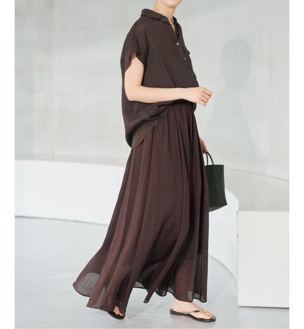 Spick and Span「《セットアップ可》ラミーブレンドフレンチスリーブシャツ」|シャツ・ブラウス|