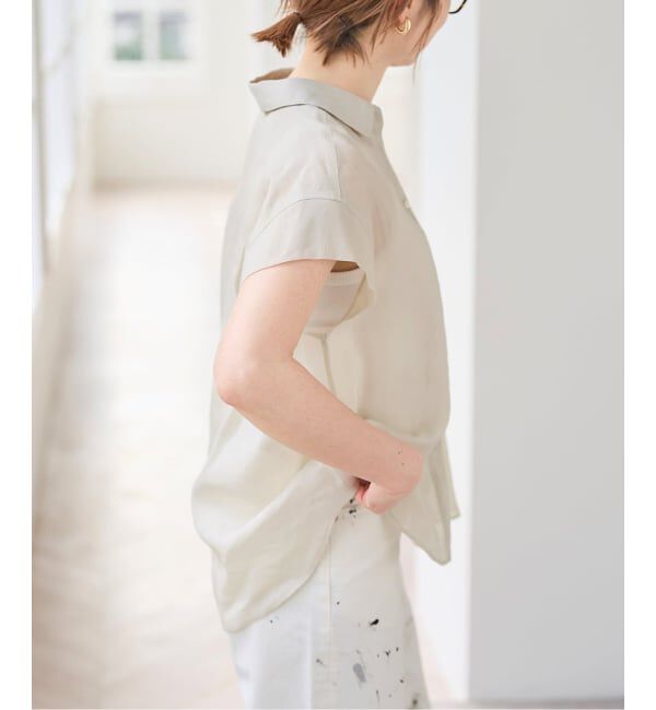 Spick and Span「《セットアップ可》ラミーブレンドフレンチスリーブシャツ」|シャツ・ブラウス|