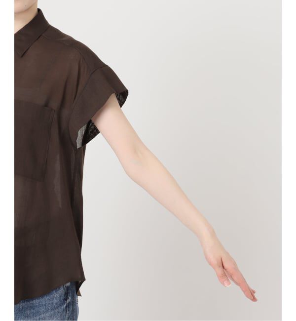 Spick and Span「《セットアップ可》ラミーブレンドフレンチスリーブシャツ」|シャツ・ブラウス|