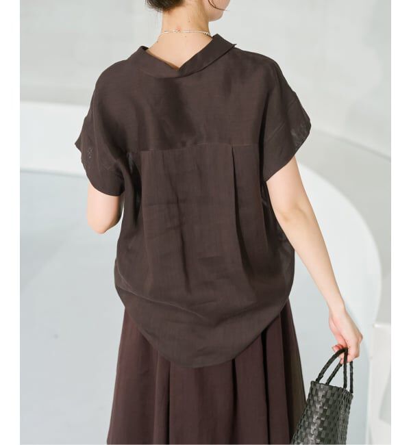 Spick and Span「《セットアップ可》ラミーブレンドフレンチスリーブシャツ」|シャツ・ブラウス|