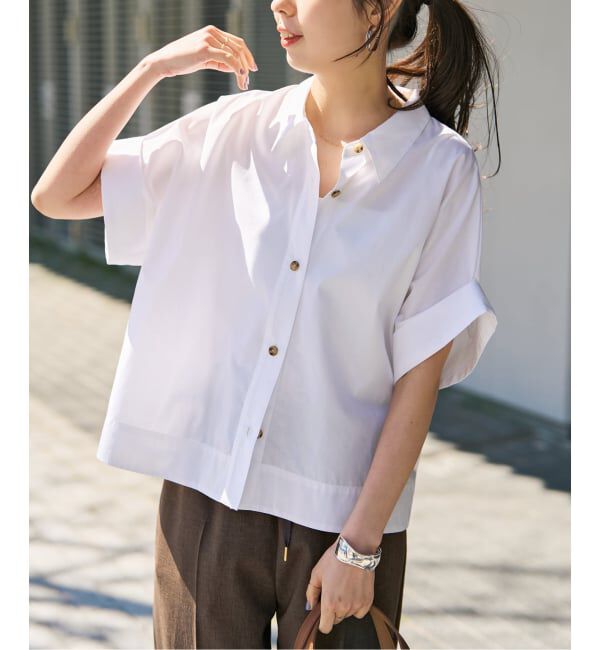 Spick and Span「ハーフスリーブポプリンシャツ」|シャツ・ブラウス|