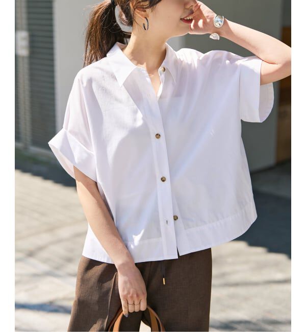 Spick and Span「ハーフスリーブポプリンシャツ」|シャツ・ブラウス|