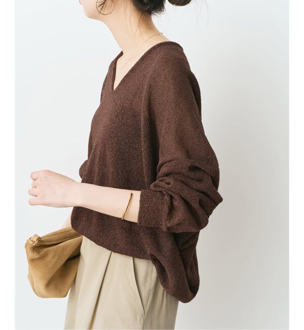 Spick and Span「ペーパーヤーンコクーンシルエットプルオーバー」|ニット・セーター|ブラウン