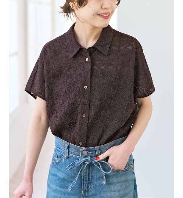 Spick and Span「レースフレンチスリーブシャツ」|シャツ・ブラウス|