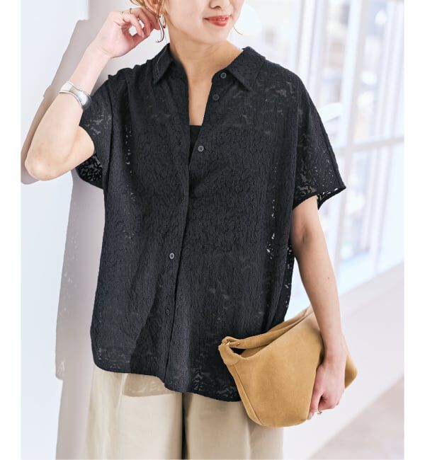 Spick and Span「レースフレンチスリーブシャツ」|シャツ・ブラウス|