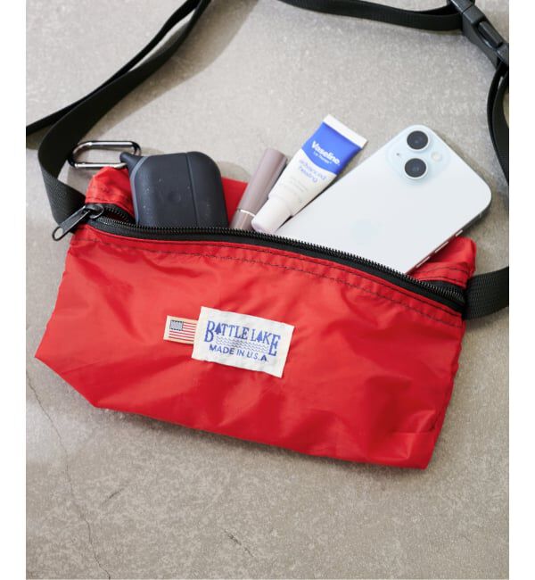 FRAMeWORK「≪追加予約≫BATTLE LAKE 別注RIP STOP NYLON ウエストBAG」|ショルダー・メッセンジャー|レッド