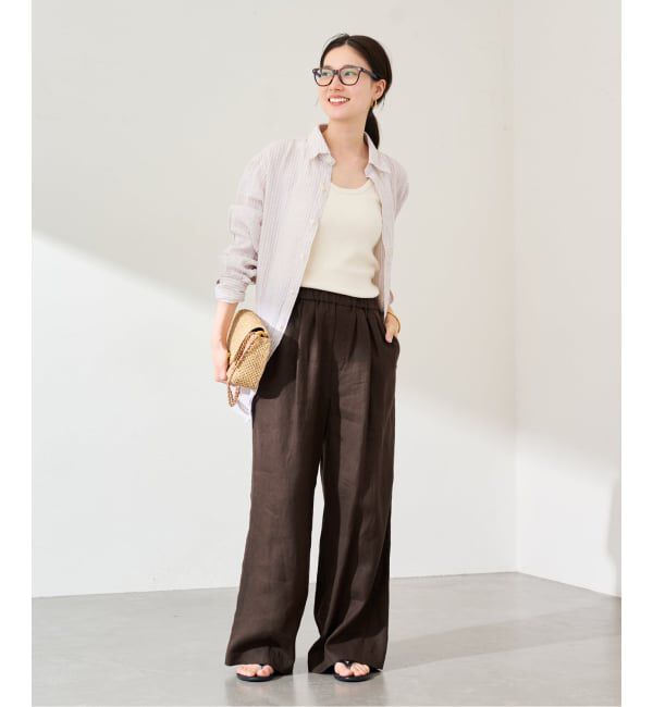 FRAMeWORK「≪予約≫LINEN EASY パンツ」|スラックス|