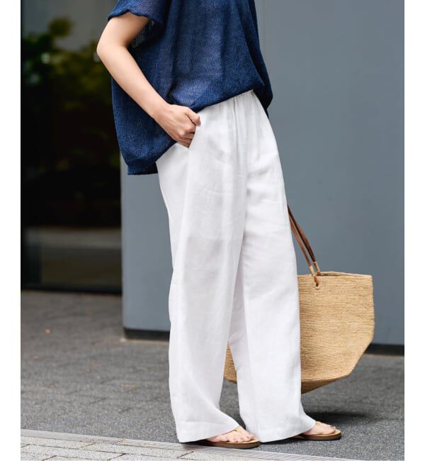 FRAMeWORK「≪予約≫LINEN EASY パンツ」|スラックス|