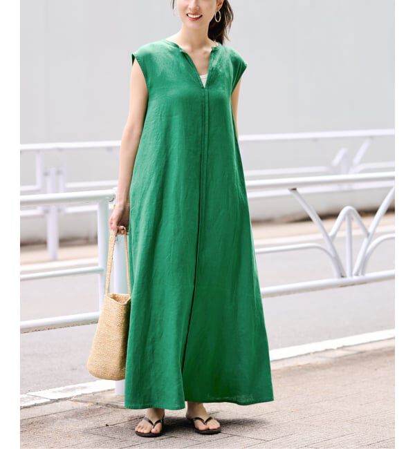 FRAMeWORK「≪予約≫LINEN フレアワンピース」|ワンピース|