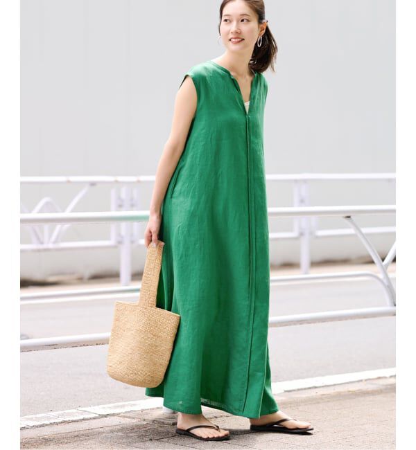 FRAMeWORK「≪予約≫LINEN フレアワンピース」|ワンピース|