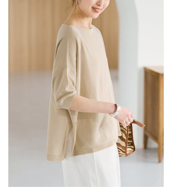 Spick and Span「《追加予約》ICE FINE 5分袖ボートネックニット」|ニット・セーター|