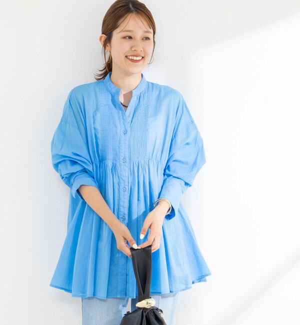 NOLLEY'S「【WEB＆一部店舗限定】綿ボイルピンタックオーバーシャツ」|シャツ・ブラウス|