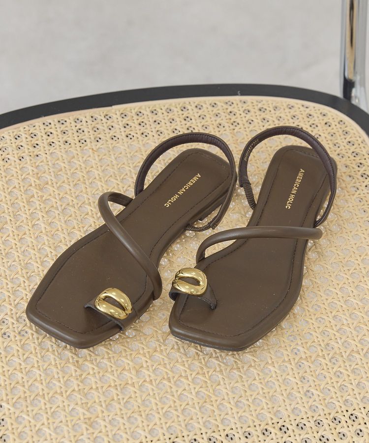 AMERICAN HOLIC「メタルポイントトングサンダル」|サンダル|Brown