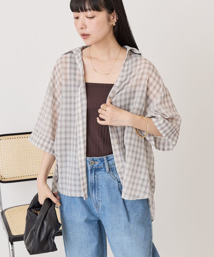 AMERICAN HOLIC「【イージーケア】スキッパーチェックシャツ」|シャツ・ブラウス|