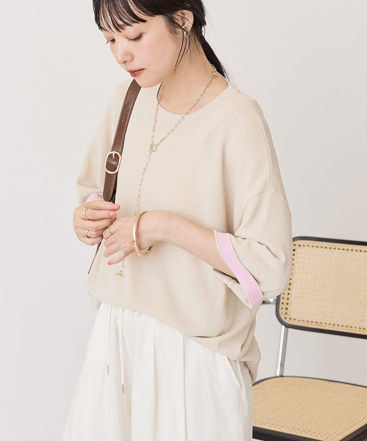 AMERICAN HOLIC「【接触冷感】配色コクーンシルエットニット」|ニット・セーター|Beige