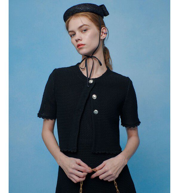 LOULOU WILLOUGHBY「【LOULOU WILLOUGHBY】メッシュクロッシェボレロカーディガン」|カーディガン|