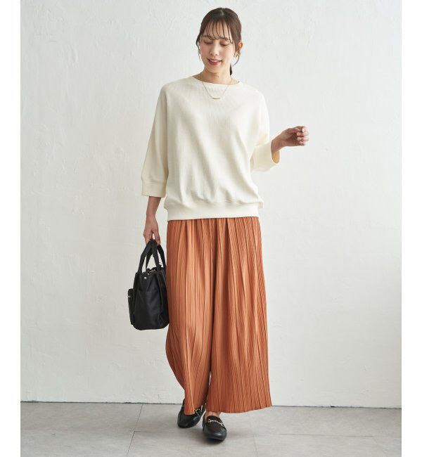ikka「【雑誌InRed6月号掲載】さらっとプリーツワイドパンツ【親子コーデ】」|キュロット|