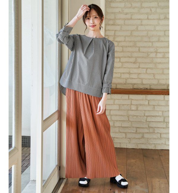ikka「【雑誌InRed6月号掲載】さらっとプリーツワイドパンツ【親子コーデ】」|キュロット|