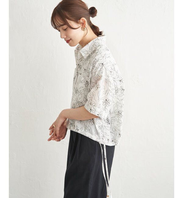ikka「【雑誌InRed6月号掲載】冷感／デニム裾ドロストシャツ」|シャツ・ブラウス|