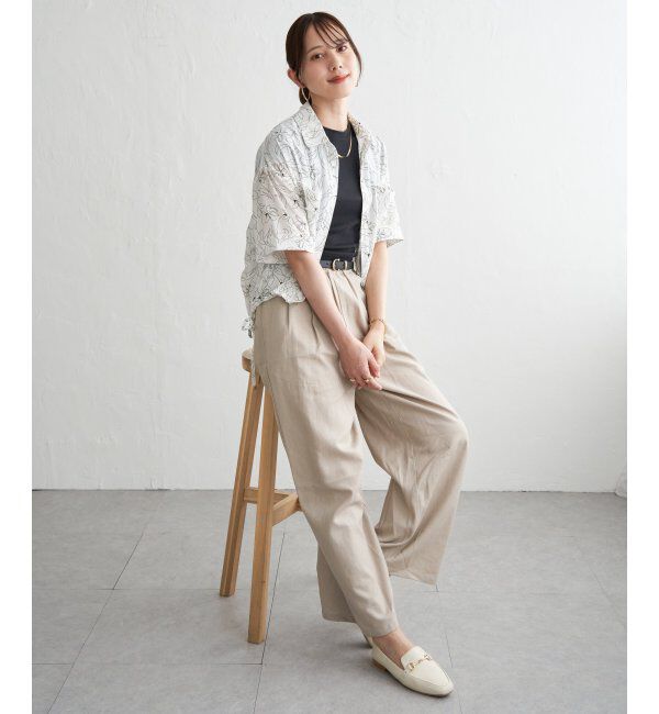 ikka「【雑誌InRed6月号掲載】冷感／デニム裾ドロストシャツ」|シャツ・ブラウス|