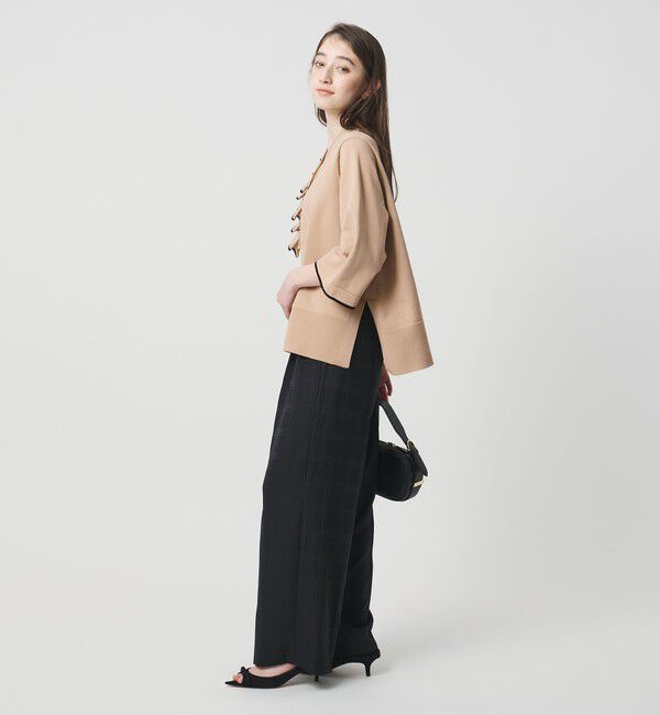 UNITED ARROWS「ミニマル Vネックフリル プルオーバー」|ニット・セーター|