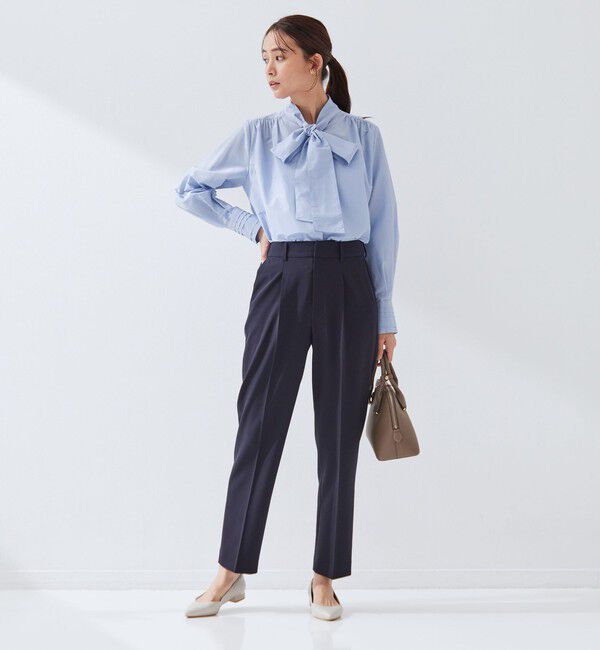 UNITED ARROWS green label relaxing「［size SHORTあり］ボウタイ ギャザー ブラウス」|シャツ・ブラウス|