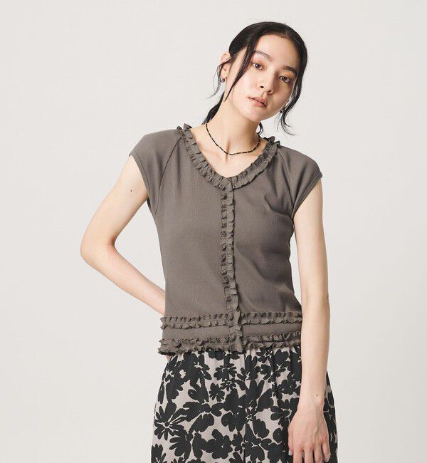 BEAUTY&YOUTH UNITED ARROWS「コットン リブ フリル キャップスリーブ カットソー」|Tシャツ・カットソー|MOCA