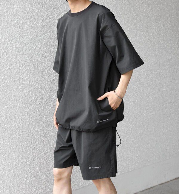 SHIPS any「【WEB限定】SHIPS any: ワッシャーナイロン スピンドル Tシャツ＋イージーショーツ セットアップ◆」|Tシャツ・カットソー|ダークグレー