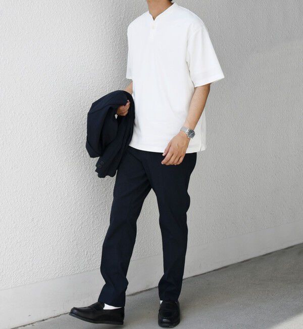 SHIPS any「SHIPS any:〈接触冷感・遮熱・UVカット機能等〉サマーファンクション 鹿の子 ヘンリーネック Tシャツ◆」|Tシャツ・カットソー|