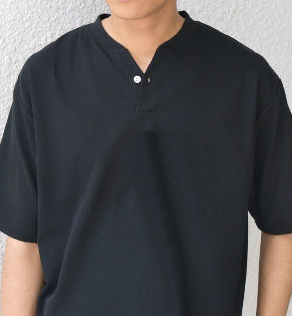 SHIPS any「SHIPS any:〈接触冷感・遮熱・UVカット機能等〉サマーファンクション 鹿の子 ヘンリーネック Tシャツ◆」|Tシャツ・カットソー|