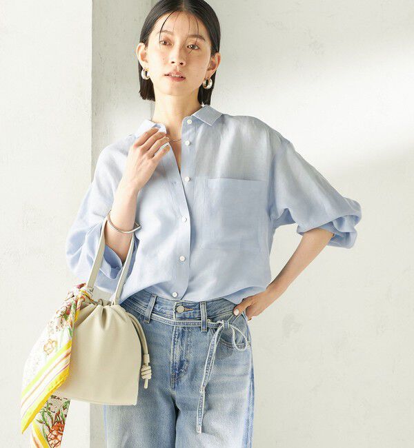 SHIPS for women「【実力派ベーシック】〈手洗い可能〉IMPERIAL LINEN 混 オーバー サイズ シャツ」|シャツ・ブラウス|