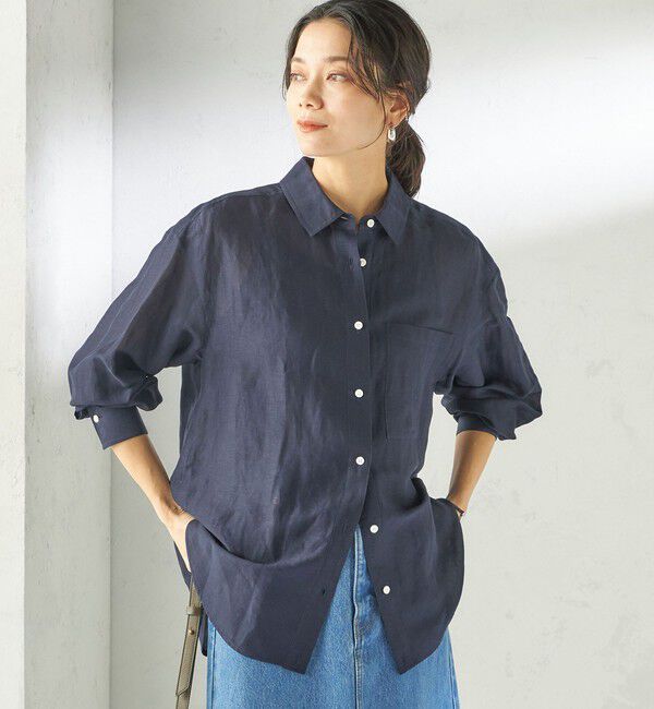 SHIPS for women「【実力派ベーシック】〈手洗い可能〉IMPERIAL LINEN 混 オーバー サイズ シャツ」|シャツ・ブラウス|