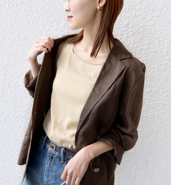 SHIPS for women「《一部予約》〈手洗い可能〉ラメ 2WAY ノースリーブ プルオーバー」|タンクトップ|ベージュ系