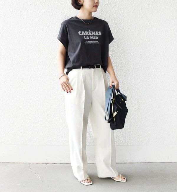 SHIPS for women「メルティ コットン プリント ロゴ ショート スリーブ Tシャツ」|Tシャツ・カットソー|