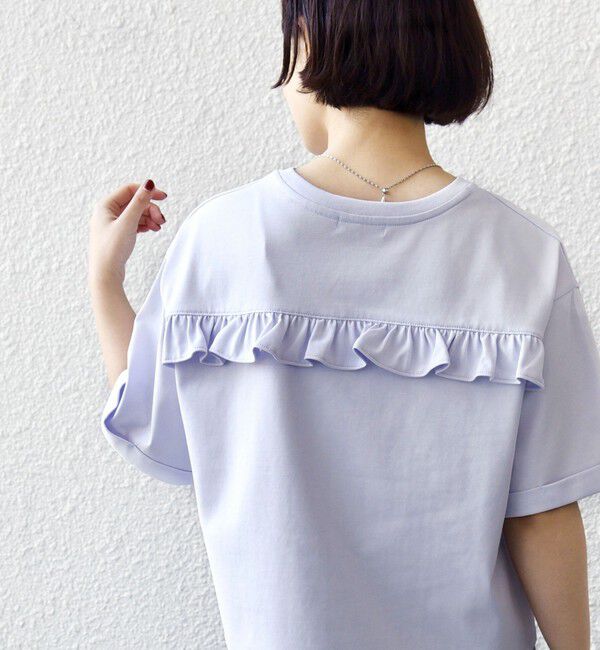 SHIPS for women「【WEB限定】〈接触冷感〉オーガニック コットン フリル TEE」|Tシャツ・カットソー|ライラック