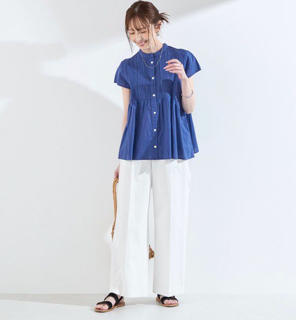 SHIPS Colors 「SHIPS Colors:〈手洗い可能〉コットン ピンタック ジョイント シャツ2◇」|シャツ・ブラウス|