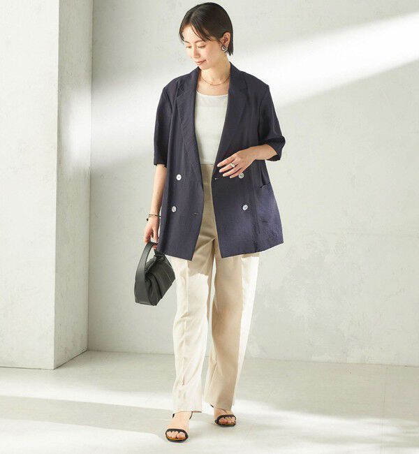 SHIPS for women「【実力派ベーシック】〈手洗い可能〉シルク混 シアー 羽織 半袖 ジャケット」|テーラードジャケット|