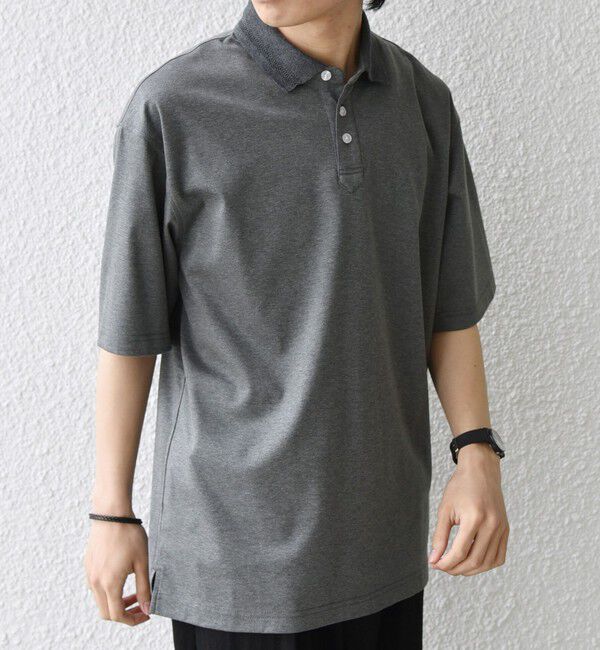 SHIPS any「SHIPS any:〈接触冷感/遮熱/UVカット〉COOL TOUCH スムース デザイン リブ ポロシャツ◇」|Tシャツ・カットソー|