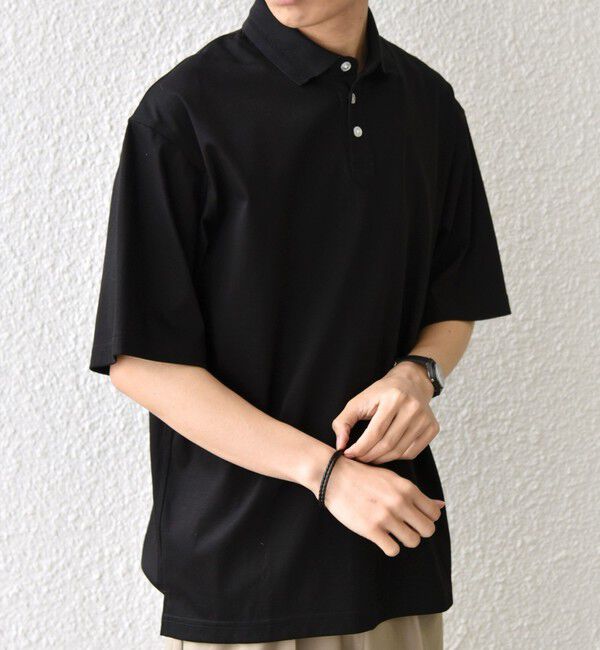 SHIPS any「SHIPS any:〈接触冷感/遮熱/UVカット〉COOL TOUCH スムース デザイン リブ ポロシャツ◇」|Tシャツ・カットソー|