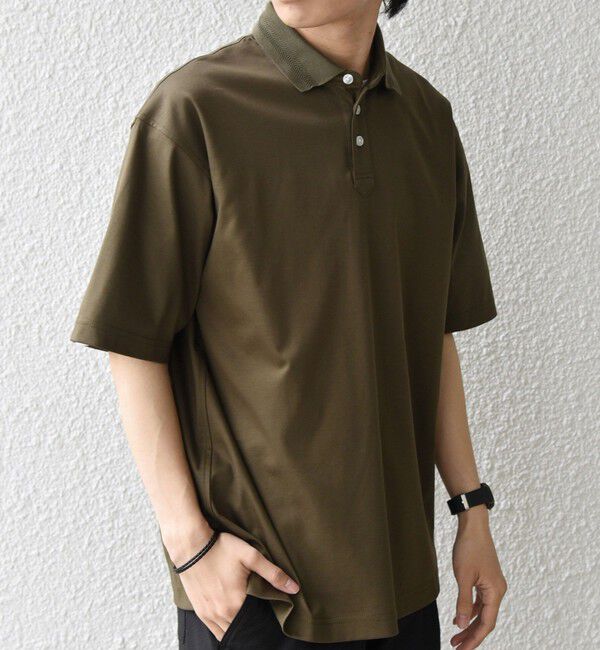 SHIPS any「SHIPS any:〈接触冷感/遮熱/UVカット〉COOL TOUCH スムース デザイン リブ ポロシャツ◇」|Tシャツ・カットソー|