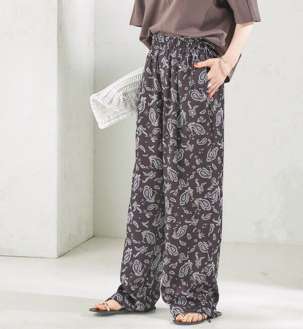 SHIPS for women「【SHIPS別注】TICCA&times;manipuri:〈手洗い可能〉プリント パンツ」|その他|ブラック