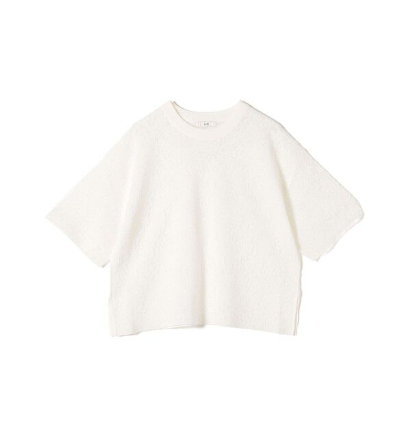 SHIPS for women「《予約》〈手洗い可能〉レース ジャカード ショートスリーブ カットソー」|Tシャツ・カットソー|