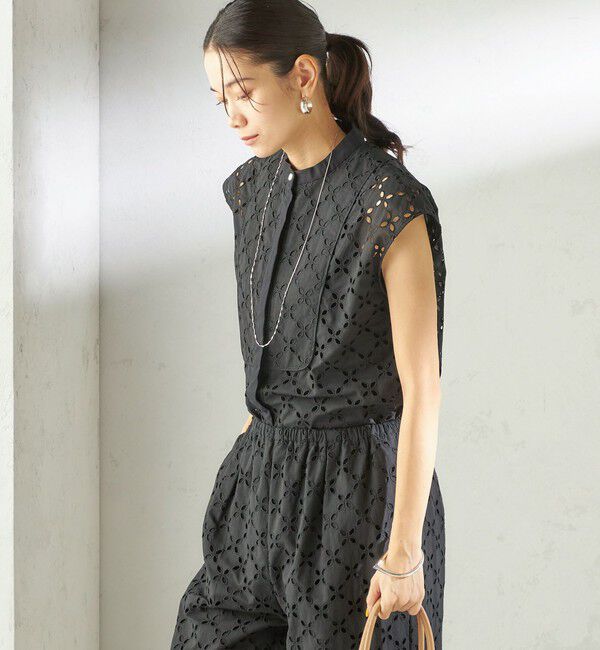 SHIPS for women「《予約》〈手洗い可能〉綿 刺繍 レース フレンチスリーブ ブラウス」|シャツ・ブラウス|